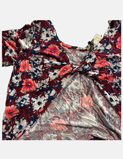 Floral Knot-Front Top